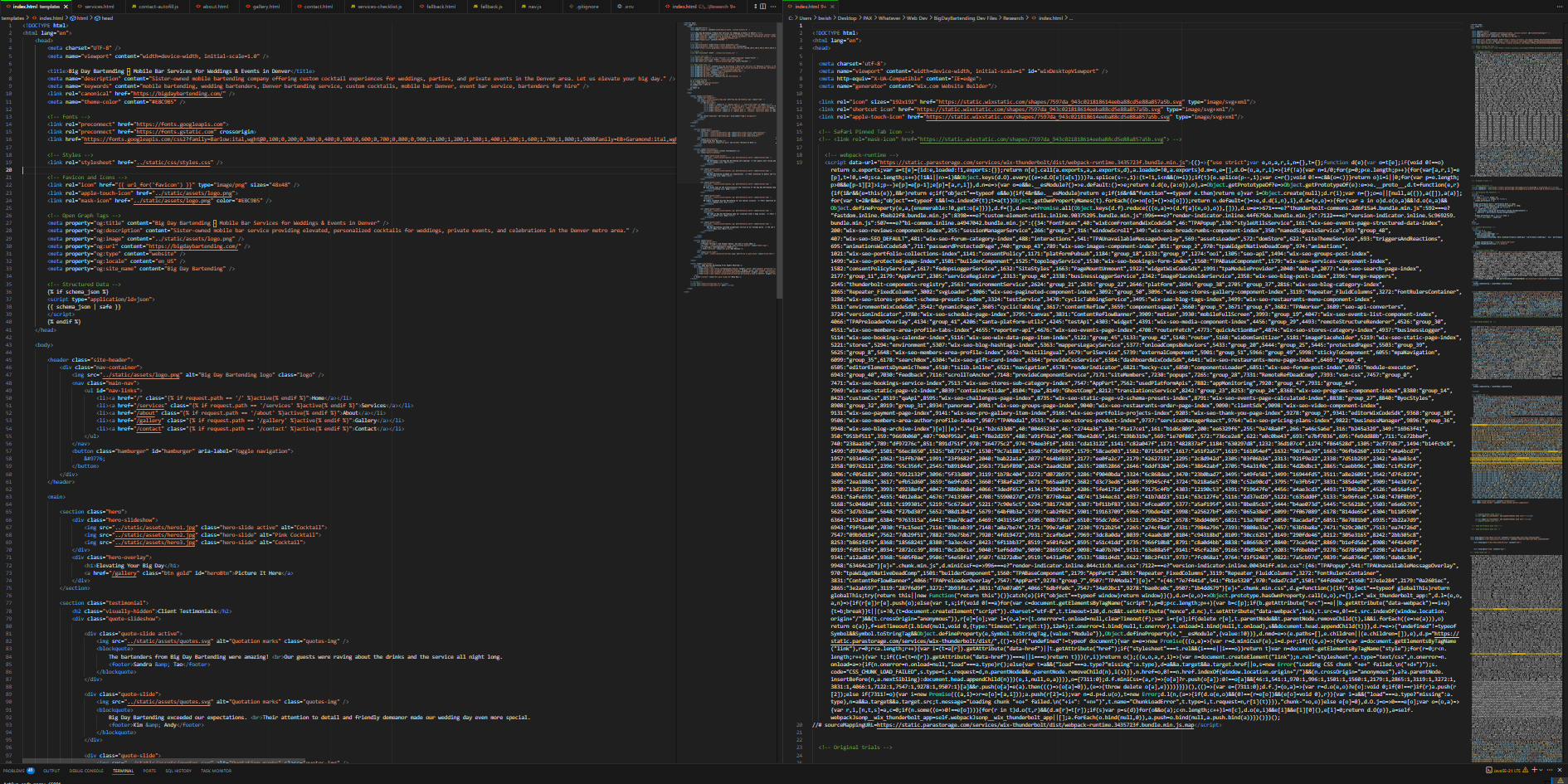 An example of source code from a builder site vs hand-coded