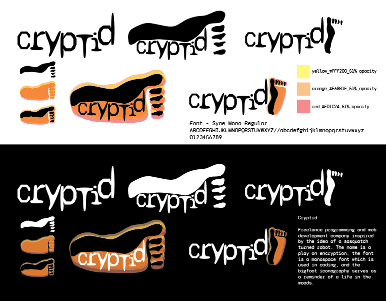 Full branding layout for Cryptid